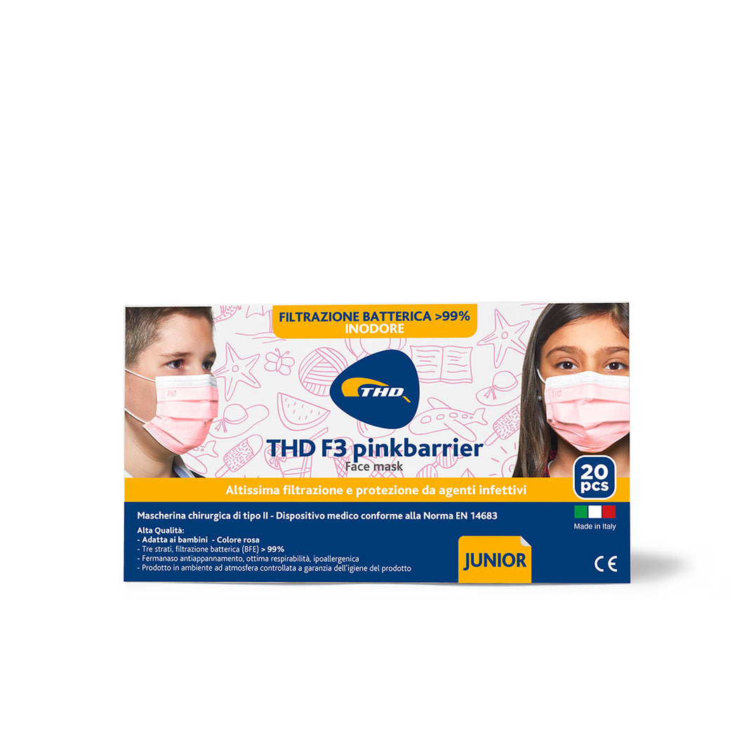 THD Face Mask F3 pinkbarrier II – Junior – 20 pezzi